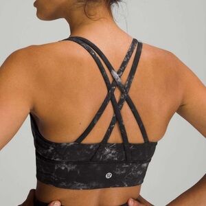Lululemon Energy Bra Longline Medium Support B/D Cup Aquila Black Multi Size 2